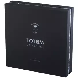 Decorative plate "Ellipse-2" with a pattern "Totem. The Wolf"